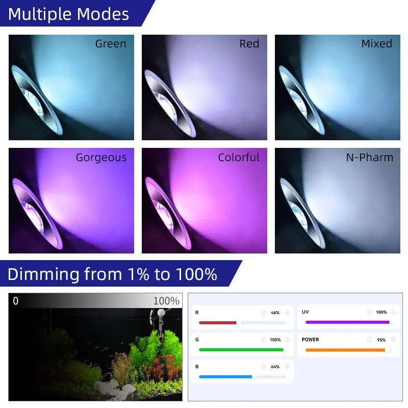 未使用】WEEK AQUA T90 Pro APP RGB+UV 90W. Amazon.com : T90 PRO APP RGB-UV 90W Fish Tank Bracket